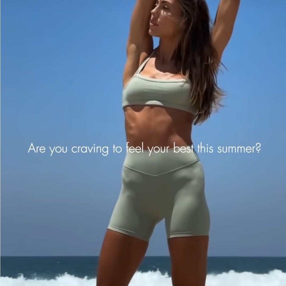 FORM sage green biker shorts XS